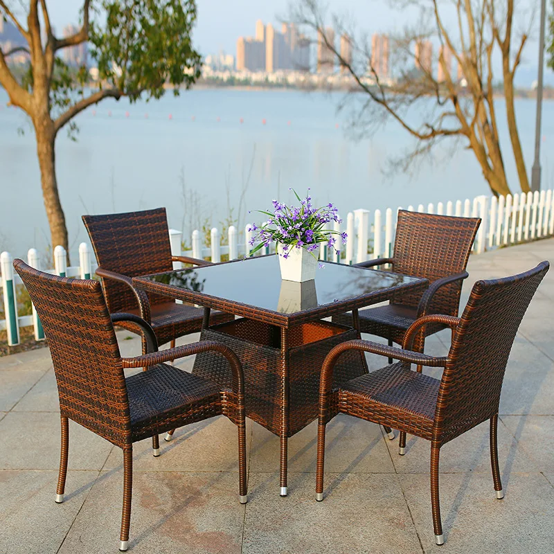 

Rattan chair combination outdoor leisure courtyard rattan table and chair coffee table