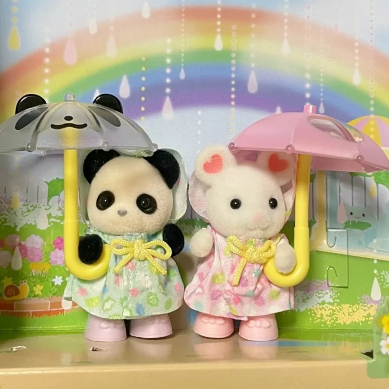 Sylvanian Familien Anime Figur Serie ein Set Kawaii niedlichen Puppe Dekoration Modell Anhänger Kinder Spielzeug zimmer Ornament Mädchen Geburtstags geschenk