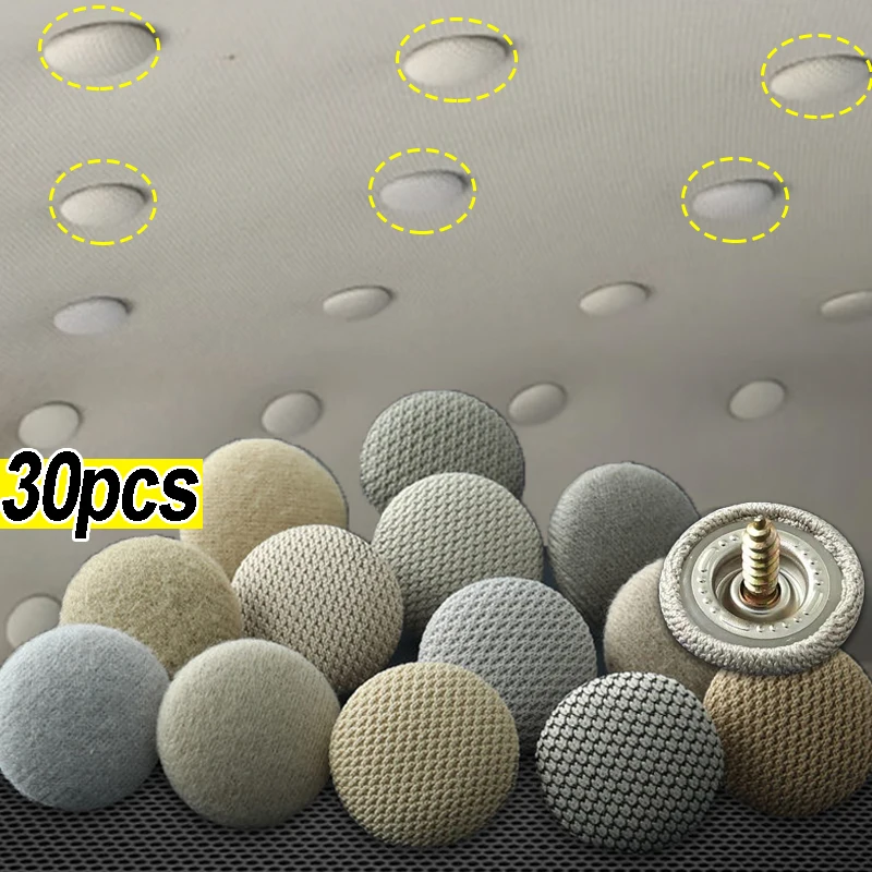 1/30pcs Car Roof Fixing Buckles Screw Set Interior Ceiling Headliner Cloth Repair Screw Cap Fabric Rivets Retainer Accessories