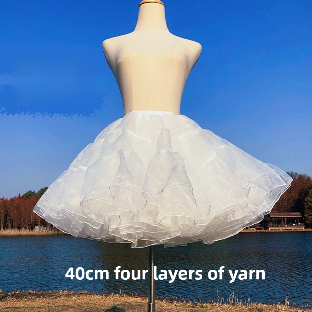

4 Layer Boneless Lolita Petticoat white Cloud Soft Mesh Violent Crinoline Ultra Fluffy for Daily Layered Skirts 30cm 35cm 45cm