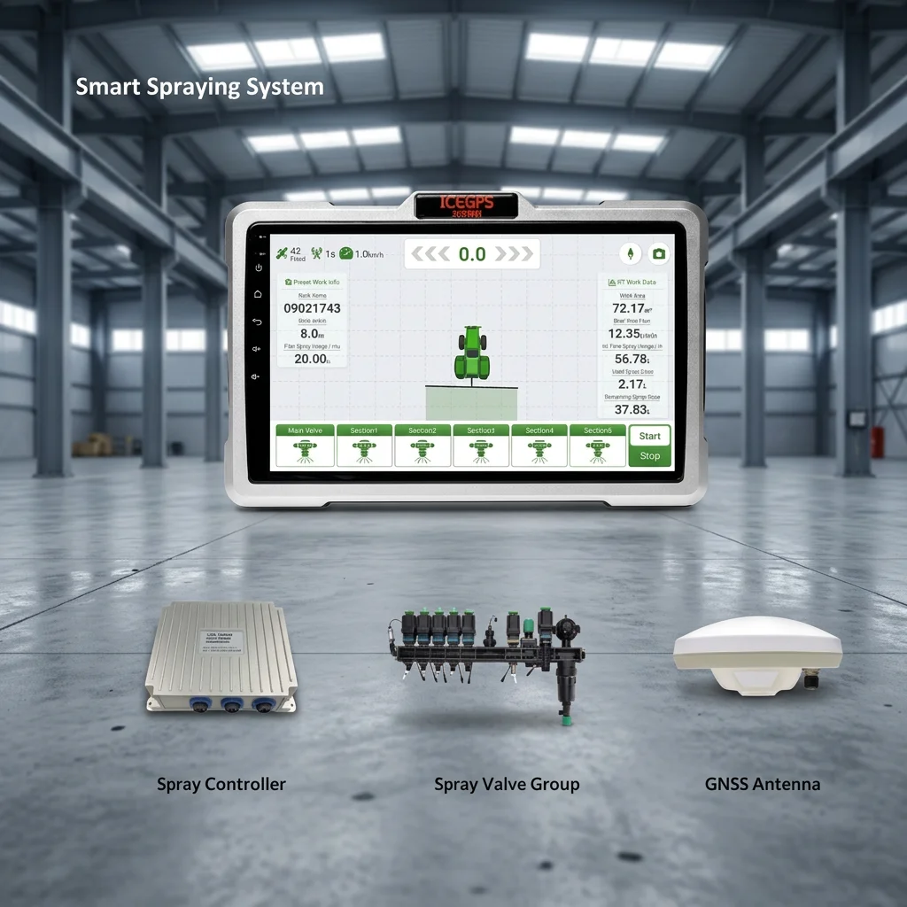 ICEGPS Intelligent Variable Rate Spray System Real-Time Flow Valve Adjustment High-Efficiency Precision Agricultural Spraying