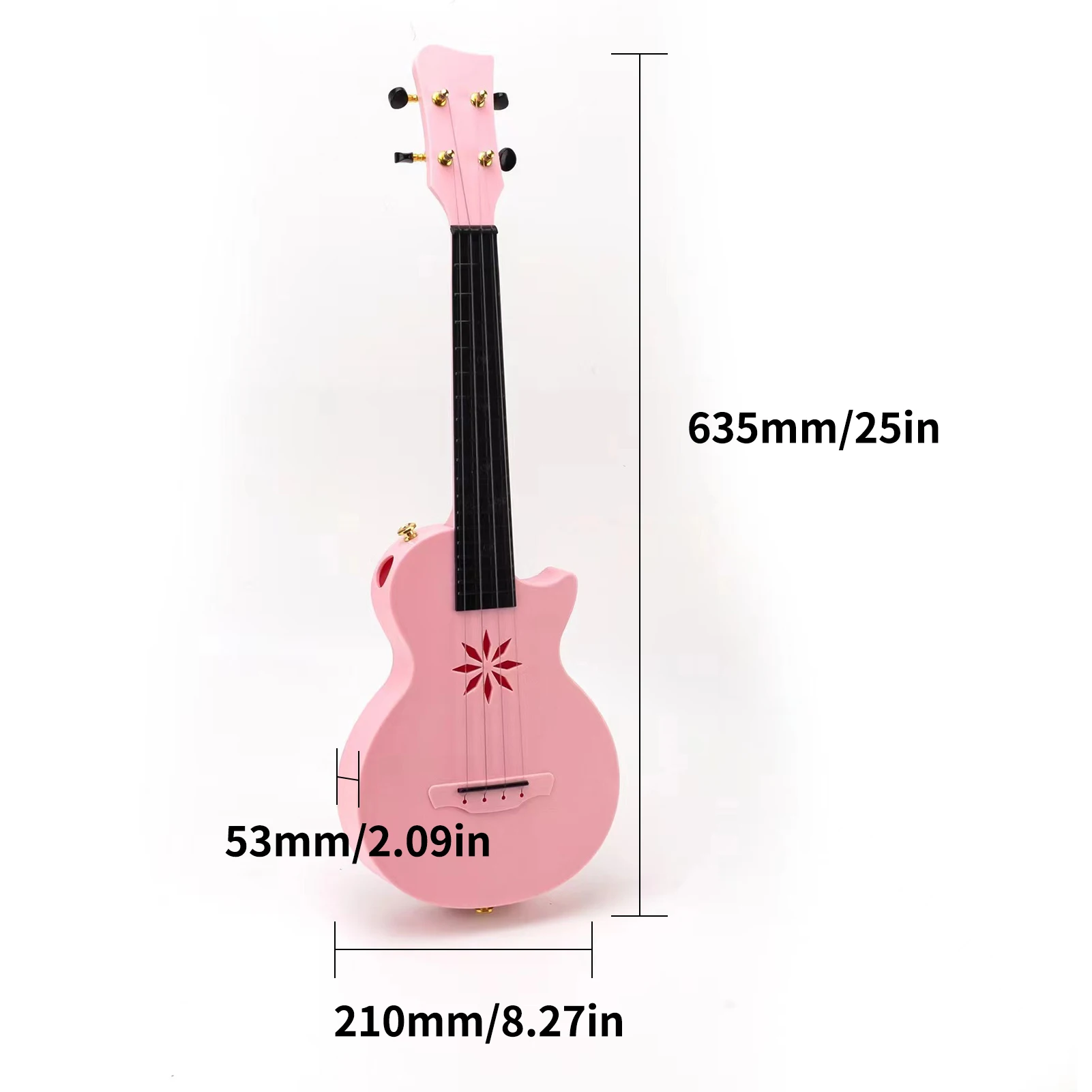 25-inch Ukulele 4 Strings Carbon Fibre Ukulele Portable Uke with Carrying Bag for Beginners Professional Stringed Instrument