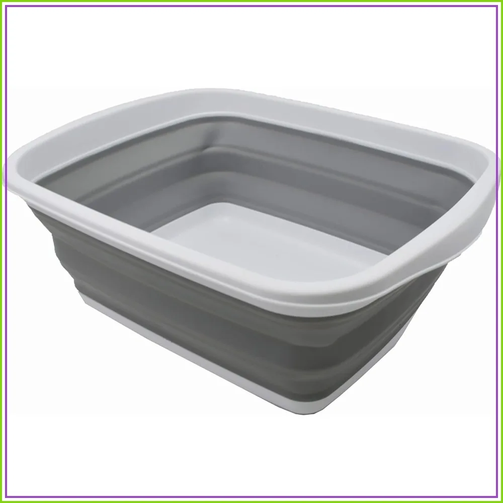 

10L Collapsible Tub - Foldable Dish Tub, Portable Washing Basin, Space Saving Plastic Washtub