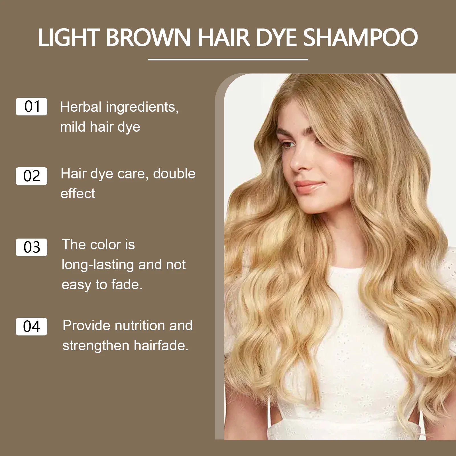 Hair Dye Shampoo Permanent Dye Easy to Color Strengthen Nourish Smoothing Non-irritating Lasting Moisturizing Hairdressing Care 5