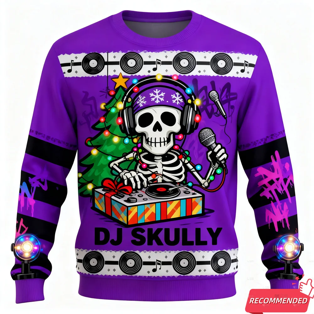 عيد الميلاد مفعمة الزنجبيل رجل روك باند سترة قبيحة للرجال متعة ثلج والأيائل نمط البلوز السنة الجديدة عيد الميلاد بلوزات #5