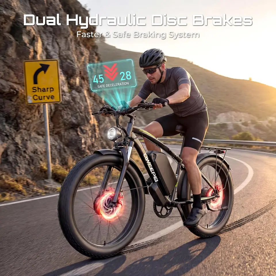 Peak 9000W Dual Motor Ebike Max 47MPH Electric Bike for Adults 52V 34AH Battery 105 Miles Range 24 Inch Fat Tire Fast Electric B image 8