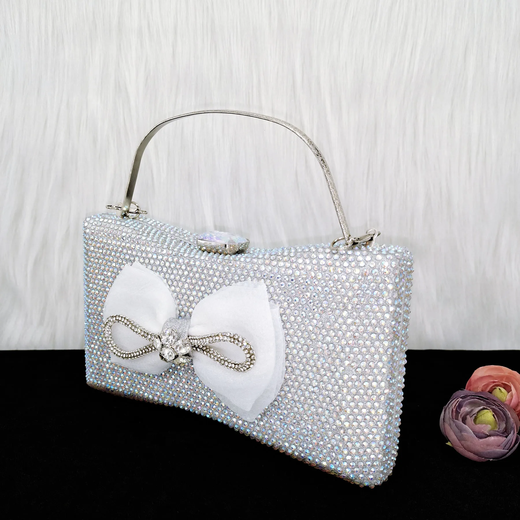 QSGFC 2023 Trendy Design Bow Mini Wedding Bag Elegant Ladies Handbag