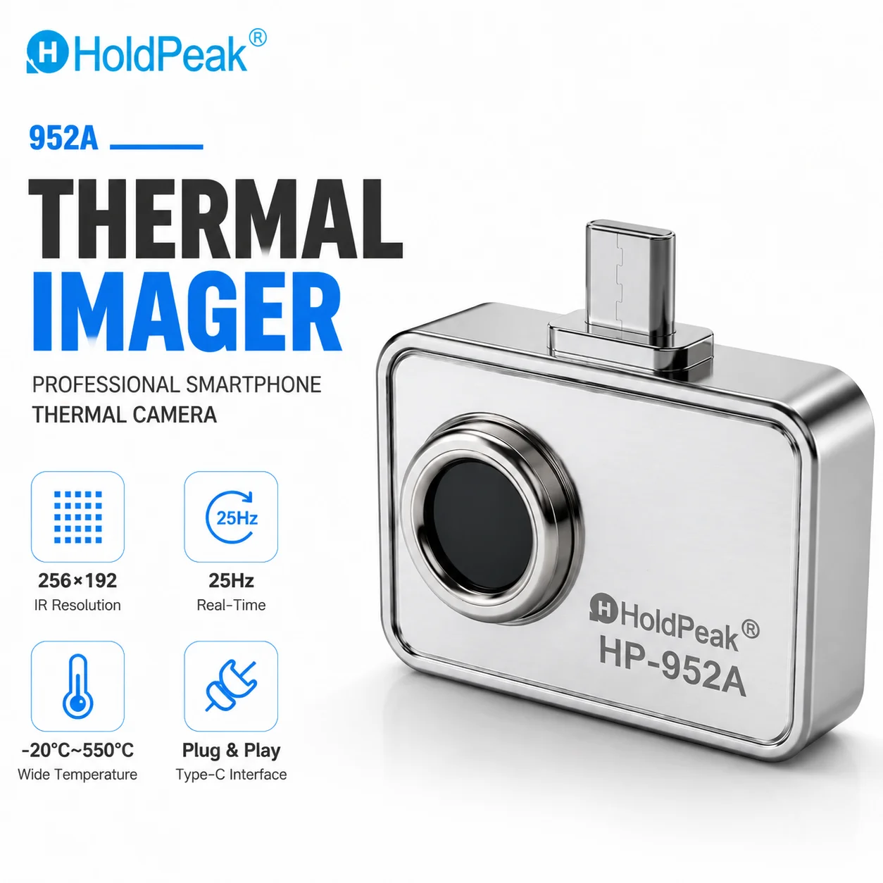 Thermal Imaging Camera Pcb Repair - กล้องถ่ายภาพความร้อน HP-952A สำหรับโทรศัพท์แอนดรอยด์ ความละเอียด IR 256×192,