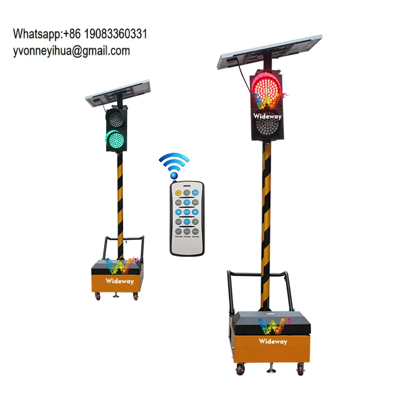 200mm Solar Traffic Lights Temporary Use Of Solar Mobile Traffic Lights For Road Construction