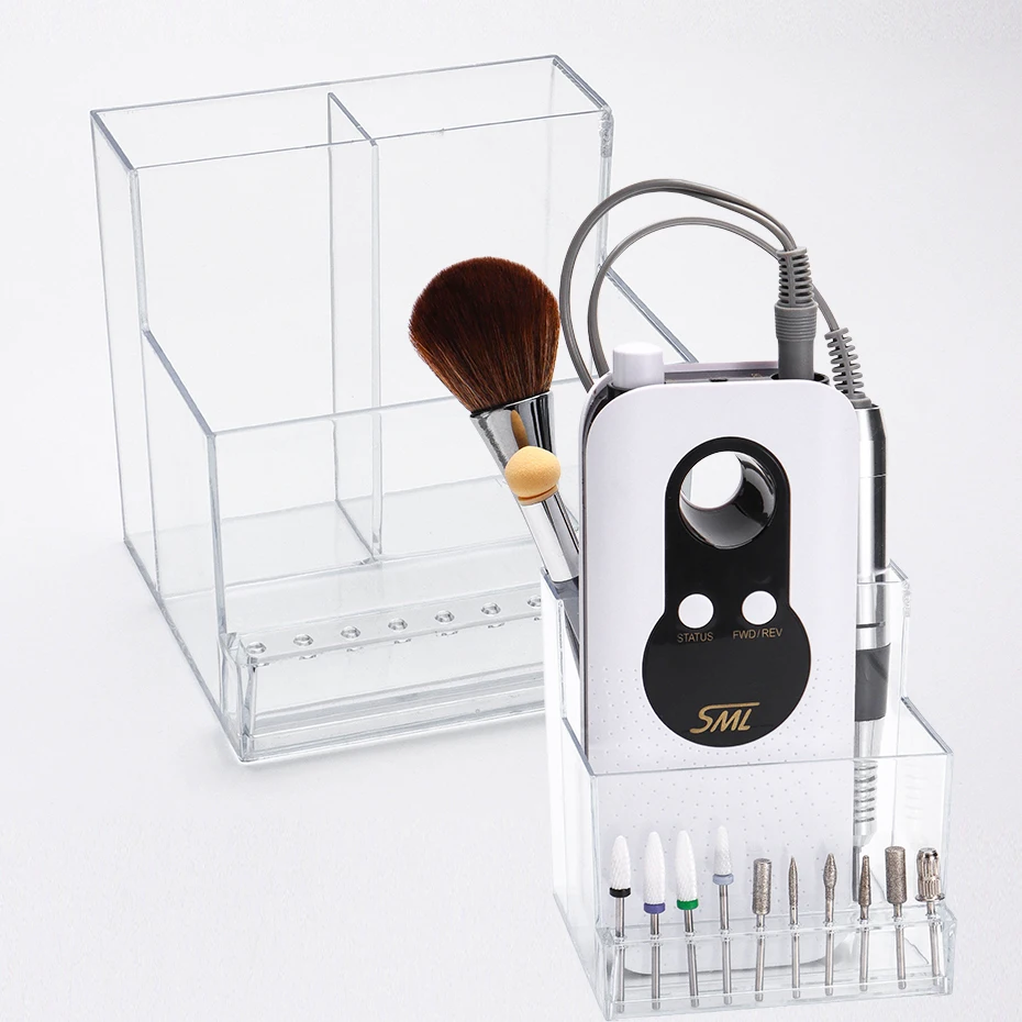 3 แถว 10 หลุมที่ว่างเปล่าเครื่องเจาะเล็บOrganizerเล็บพลาสติกBitsเครื่องบดRackเจาะเครื่องOrganizerเล็บเครื่องมือ