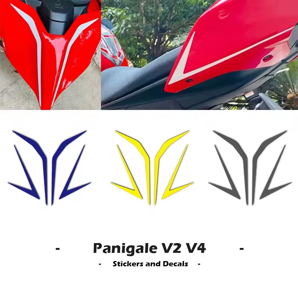 For Ducati Panigale V4 V4R SP V2 Streetfighter V2 V4 V4S Motorcycle Sticker Fairing Shell Rear Tail Decal Lines Reflective Metal