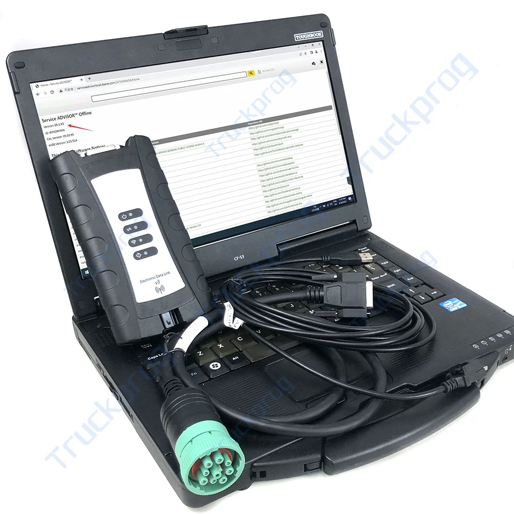 CF53 Laptop for Edl V3 Advisor Construction Agricultural Diagnostic Tool V5.3 AG CF Electronic DataLink Diagnostic Adapter
