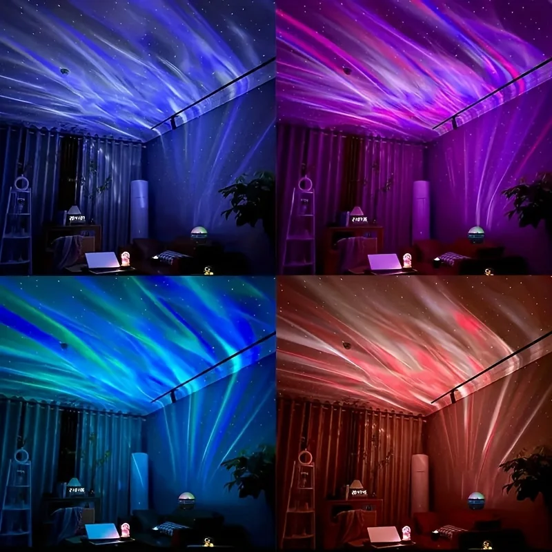 Starry Sky Galaxy Projector Stage Lights USB Remote Control Sound Activated Color Changing for Room Party Decor Holiday Gift