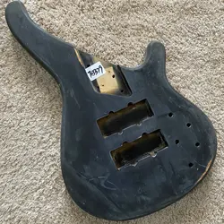 Unfinished Bass Guitar Body 4 or 5 Strings Solid Basswood Black Color Right Hand with Active Pickup Holes