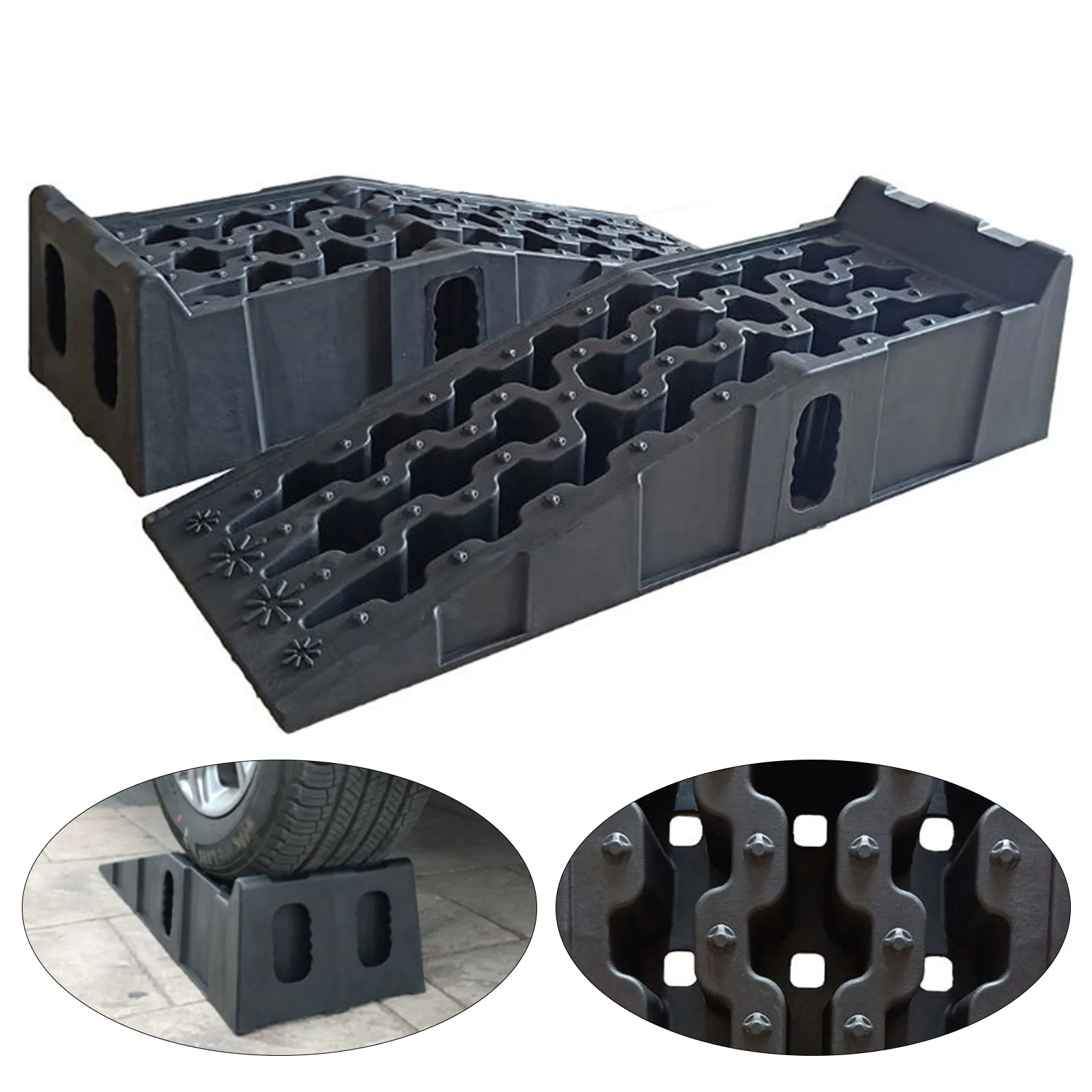 Juego de 2 Rampas de Plástico para Subir a la Vehiculación, 920 mm, Alta Resistencia, Capacidad de Carga de 7.2 T, Rampa para Automóviles de 320 mm de Ancho