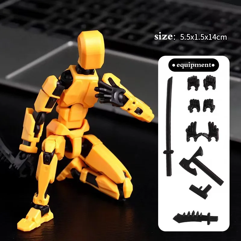 Multi-Jointed Beweegbare Shapeshift Robot 3D Gedrukt Mannequin Lucky 5 Karakter Figuren Speelgoed Ouder-kinderen Spel Voor Kinderen geschenken