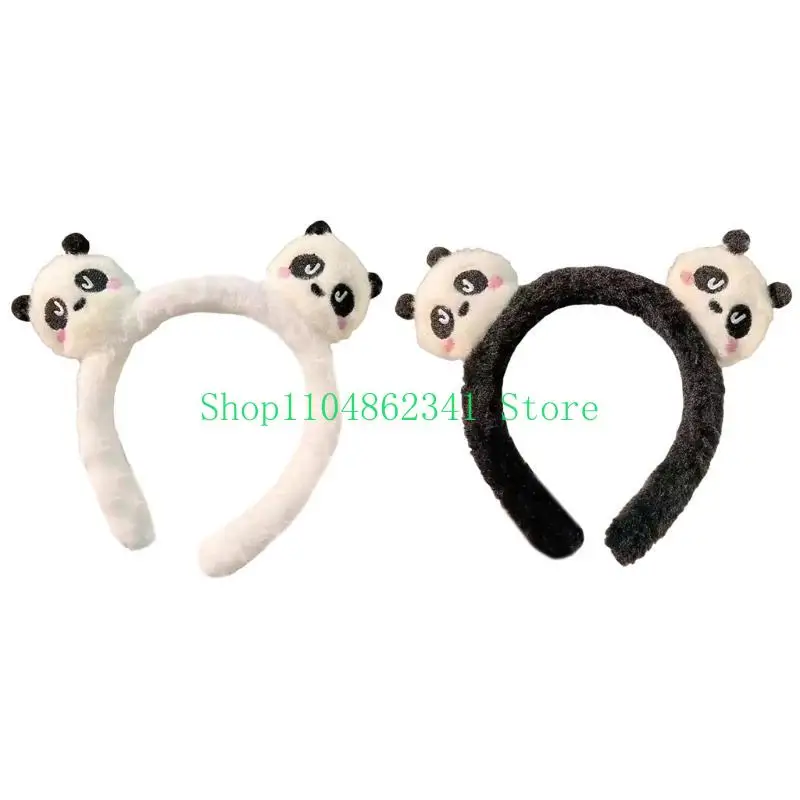 5ASD Cartoon Plush Panda Opaska na głowę do mycia twarzy i stylizacji Animal Temat Hair Accessory Dekoracja włosów