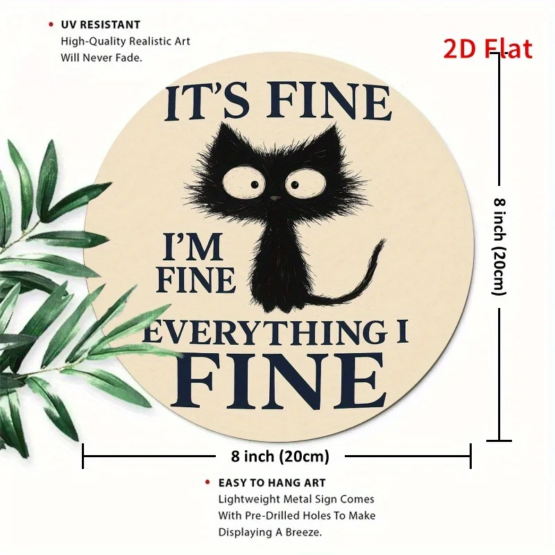 طباعة مسطحة ثنائية الأبعاد، قطعة واحدة، علامة حديدية مستديرة عتيقة - كل شيء جيد، مناسب للخارج، الداخلي، الشارع، غرفة المكتب، المنزل، الديكور #2