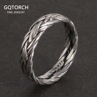 Viking Jewelry 925 Sterling Silver Braided Ring For Men And Women Couple Wedding Bands for Lovers