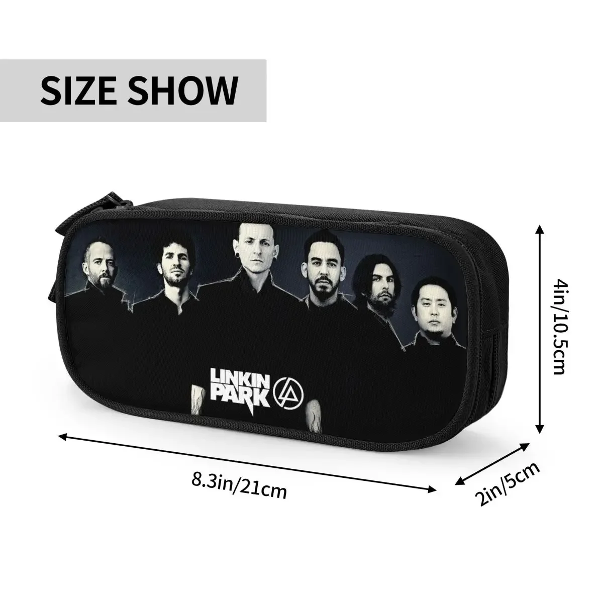 Linkinpark-Estojos Alternativos Rocha Lápis, Caixa Nu-Metal, Caixa Caneta para Menina e Menino, Saco de Grande Capacidade, Material Escolar Papelaria