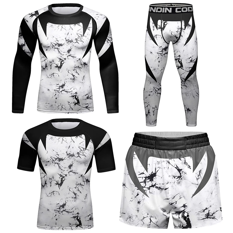 Cody Lundin Men Tights Sportswear High Quality Beach Swim Surfing Floatsuit Sublimation Rashguard Fitness White Stappling Set