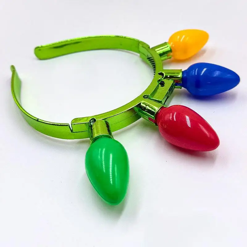 New 1 Pack Christmas Light Up Bulb Headband Led Glow Christmas Headbands For Kids Adults Christmas Xmas Accessories Year