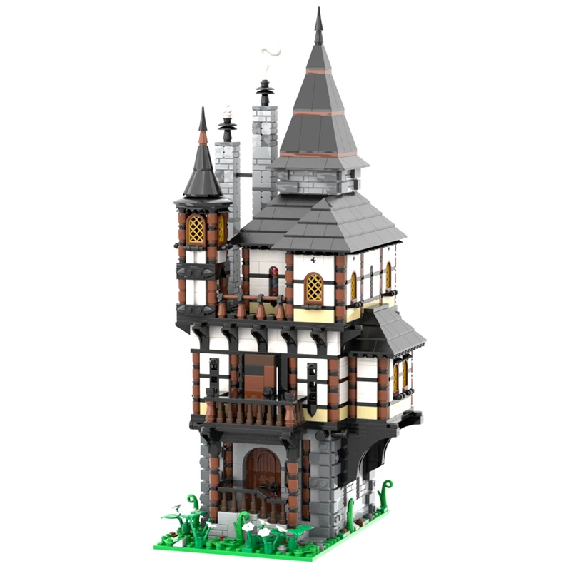 1823pcs MOC European Street View Medieval Tower House  Building DIY creative ideas Retro child Toy Birthday Gift building blocks