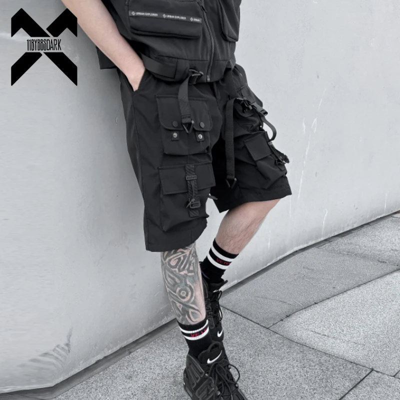 

Men Tactical Cargo Shorts 2023 Summer Fashion Functional Multi Pockets Shorts Techwear Hip Hop Streetwear Knee Length Pants