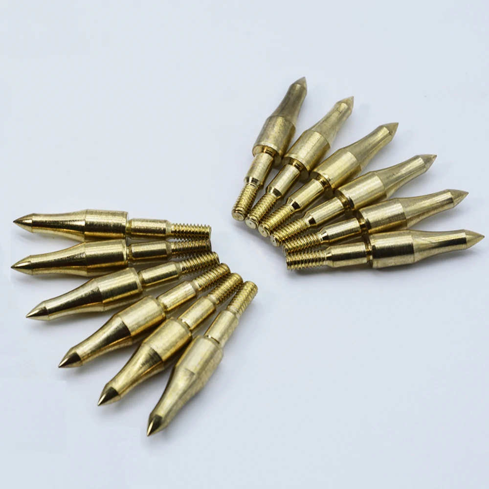 125 Grains,  Gold Broadhead Arrow Point Archery Head, Screw-in, ID6.2mm, 12 PCs, 24PCs