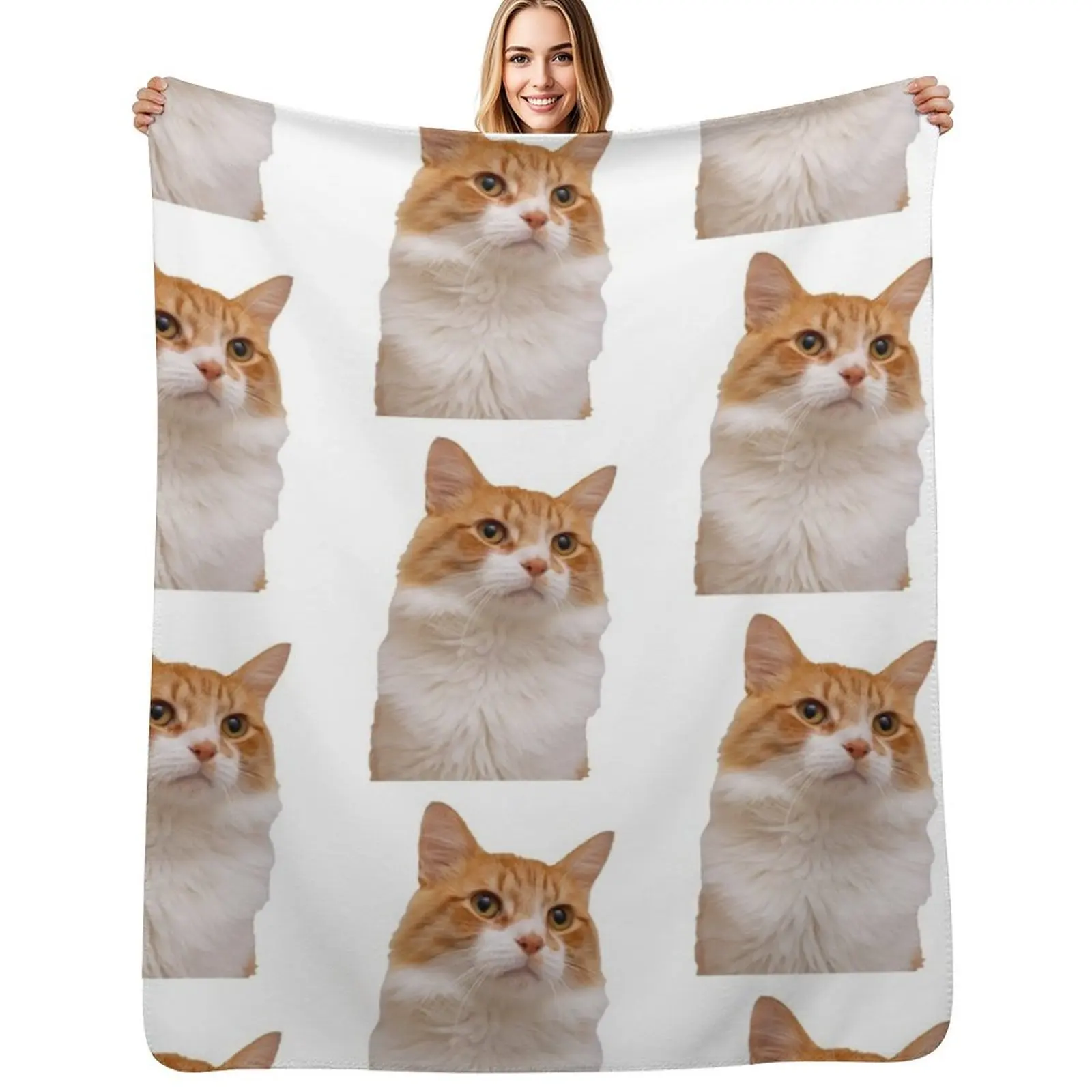 

Handsome Ginger Cat Throw Blanket anime Sofa Throw christmas decoration Blanket