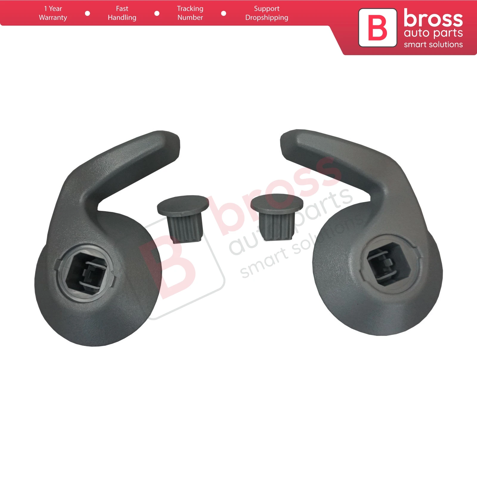 Bross Auto Parts BDP620 Seat Handle Adjustment Grip Lever Front Left and Right Seats GRAY COLOR for Renault Kangoo MK2 2008-On