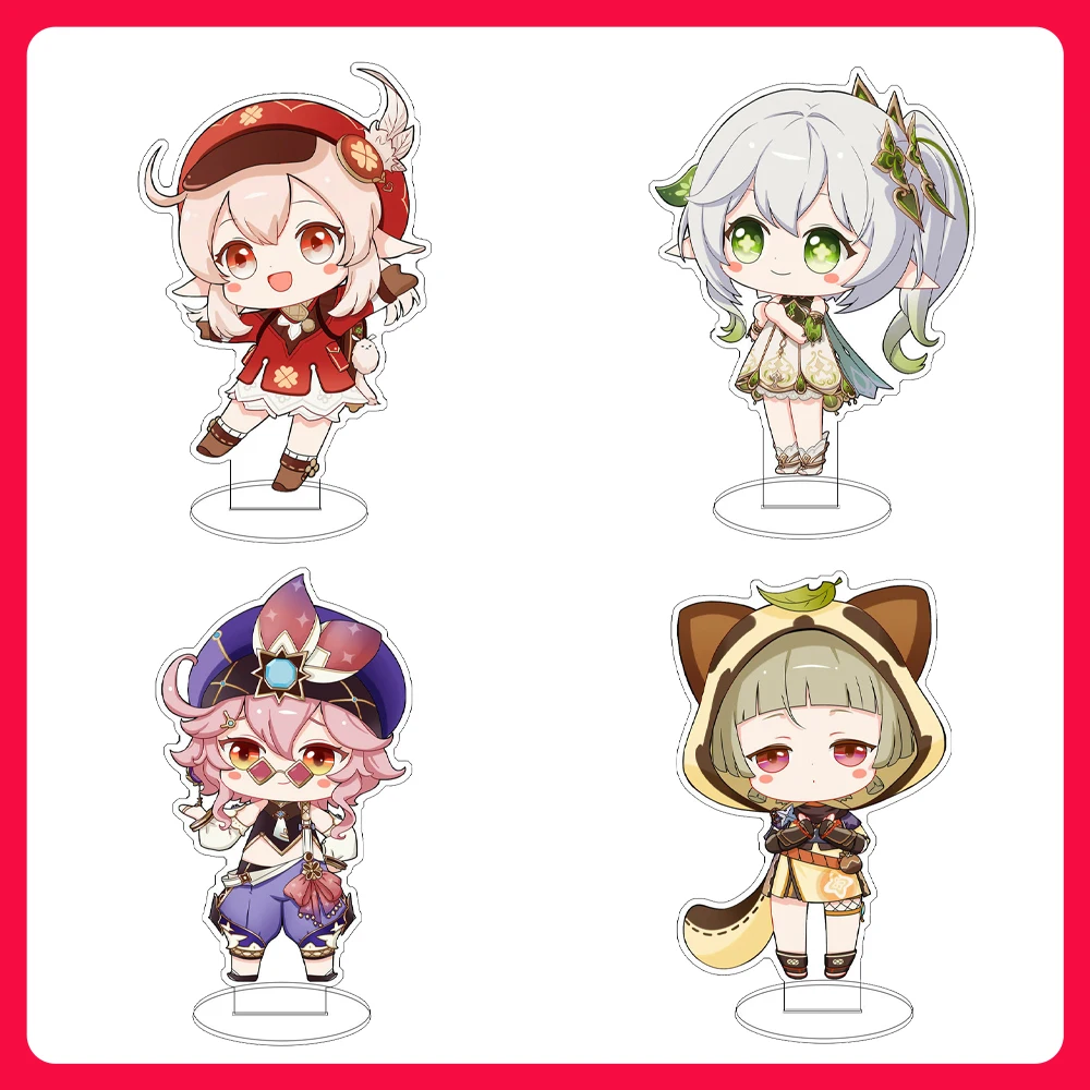 

Genshin Impact Wriothesley Navia Clorinde Lyney Sigewinne Freminet Figure Keychain Stand Plate Anime Game Cosplay Accessories