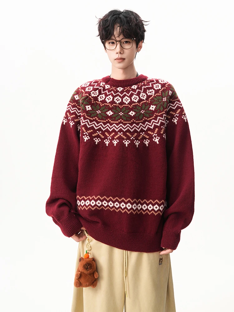 

Cisas Island Knitted Sweater round Ne Tassel Casual Soft Retro Lazy Versatile Wide Sweater Couple Men's Faion Autumn ...