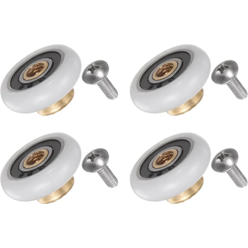 샤워 도어 롤러 휠 20mm 직경 부품 욕실 유리, 슬라이딩, (1 세트 4개)