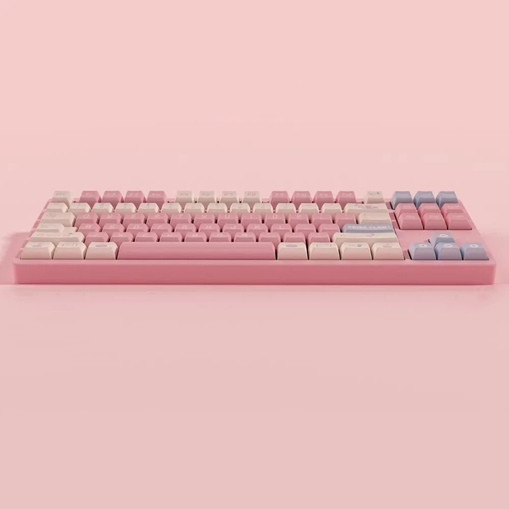 143 Keys/set Doll Machine Keycaps PBT Dye Sublimation Lightproof Key Caps KCA Profile Cute Blue Pink Keycap For 61 64 68 75 980