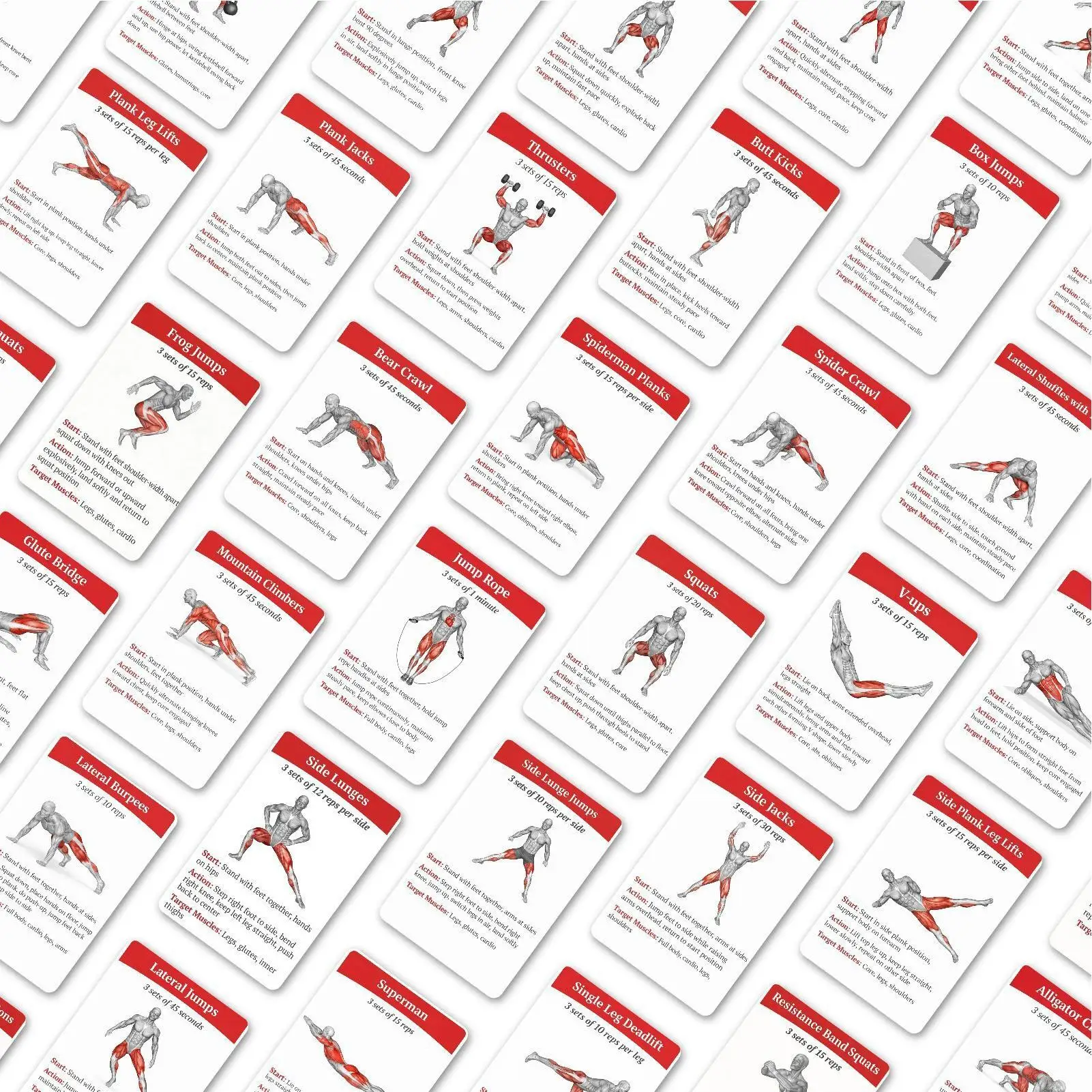 Picture 6: Workout Cards Exercise Deck 36pcs Portable Fitness Training Guide Home Gym Workout Cards for Women Men Beginner Advanced Train