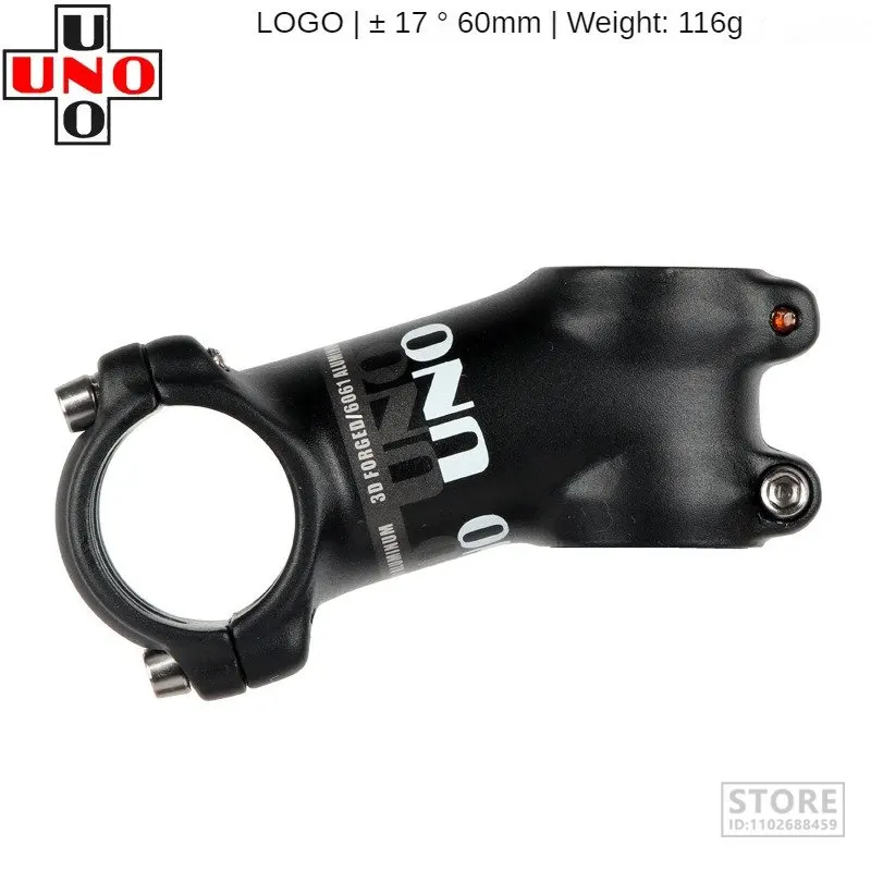 UNO Bike Stem 7 17 35 Degrees MTB Road Mountain  Handlebar  60/70/80/90/100/110/120/130mm Ultralight Silver Bicycle