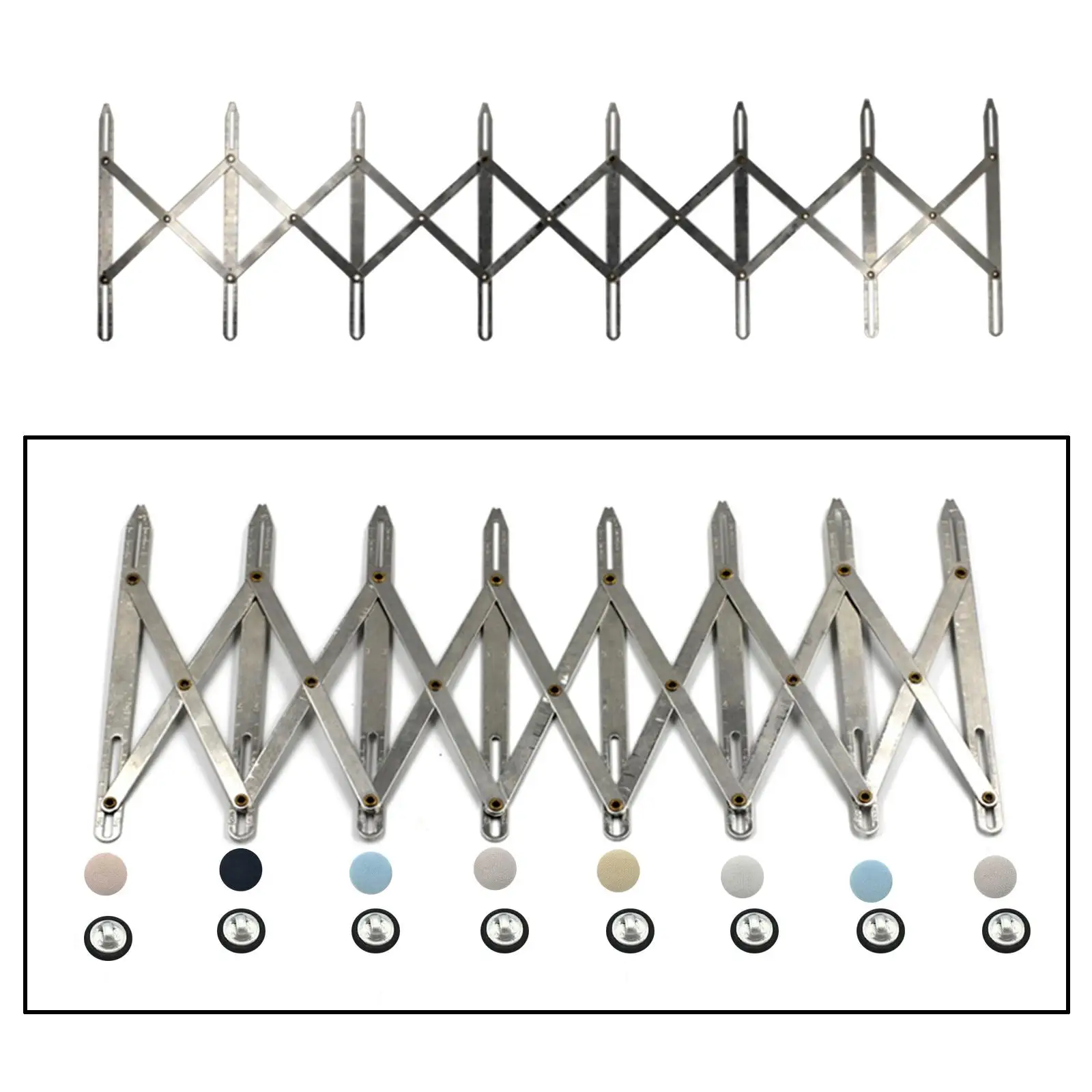 Guide Rule Expanding Aluminum Buttonhole Spacer Sewing Gauge for Window Curtain Drapery Button Holes Adults Dressmaker