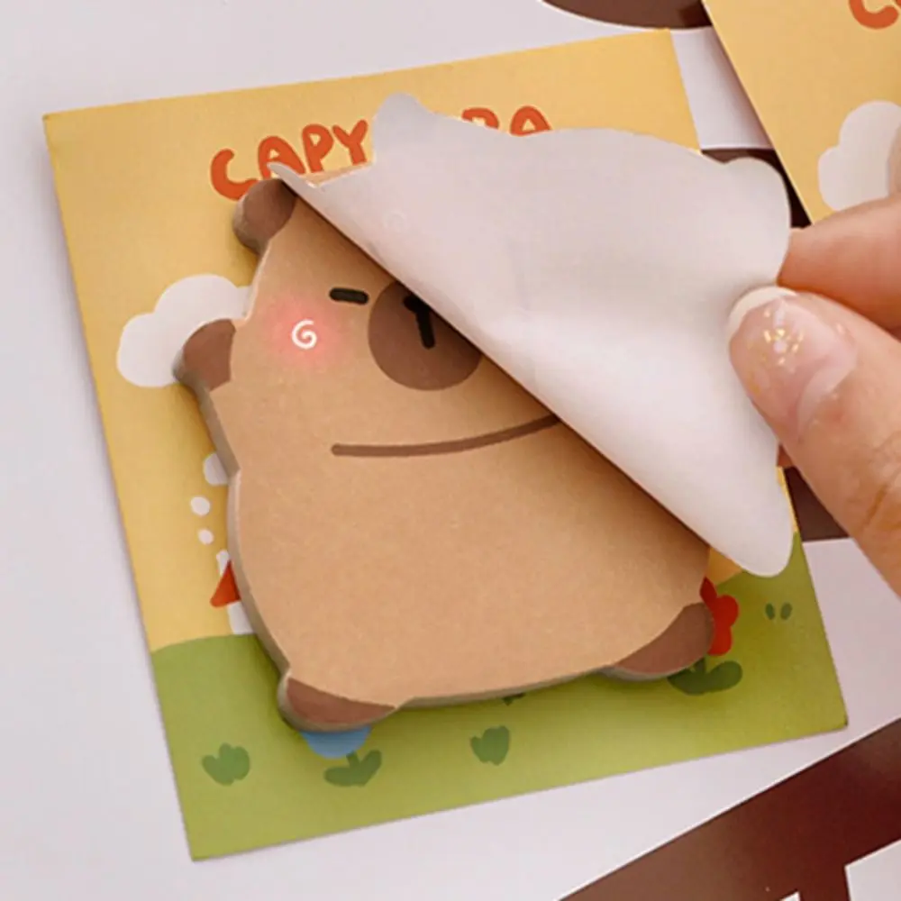 Cute Cartoon Capybara Sticky Notes Self-adhesive Stationery Memo Pad 30 Sheets School Supplies Planner Sticker