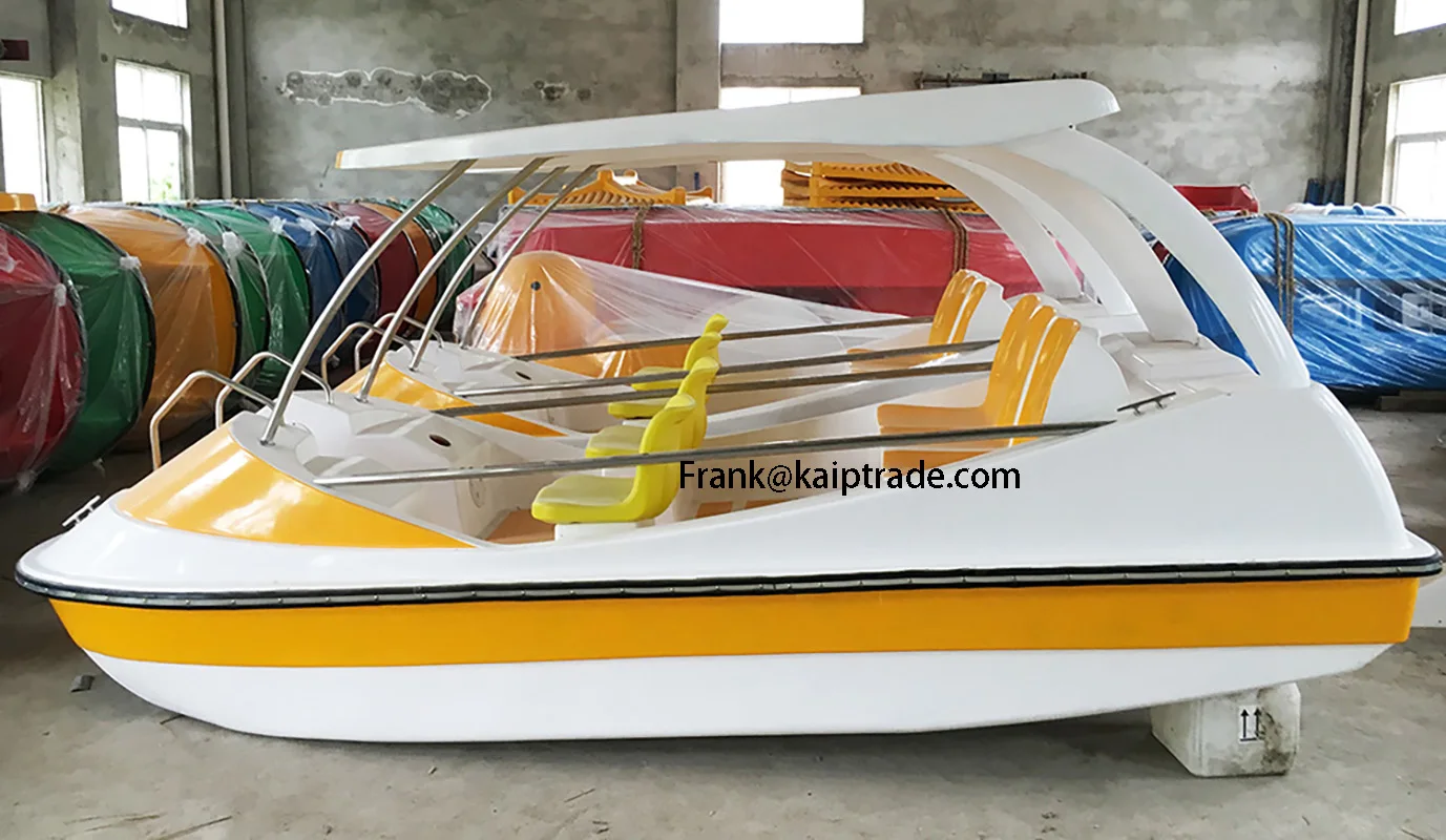 Park electric amusement battery boat for 5 people seats seater jet boat with electric motor pedal family leisure boat for rental