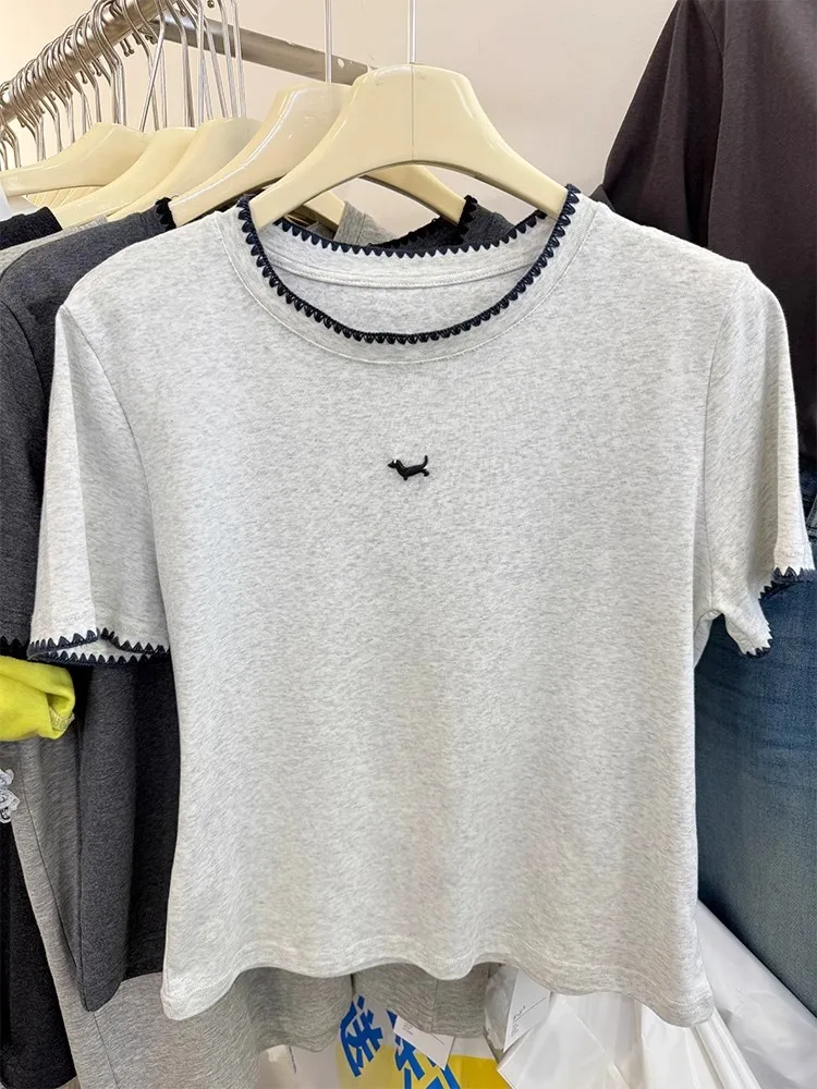 大きいサイズ 300 ポウ 刺繍入り オルト スヴェ Tシャツ レディース カジュアル ベースシャツ 春夏新作 スタイリッシュ 通勤 韓国風 ルーズ...