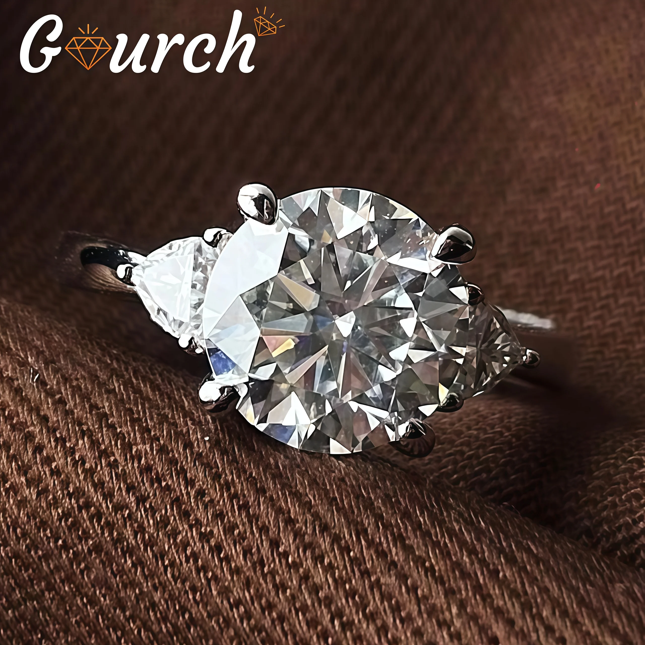 

Круглое кольцо с муассанитом Gourch 4cttw, 100% стерлинговое серебро S925, цвет D, VVS1, элегантное обручальное кольцо, ювелирные изделия, подарки для женщин