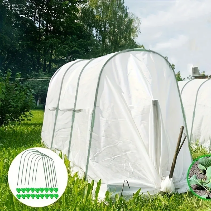 AB34-Easy-Setup Garden Arch Kit For Vegetable For Raised Beds-Greenhouse Row Cover Fabric For Planting