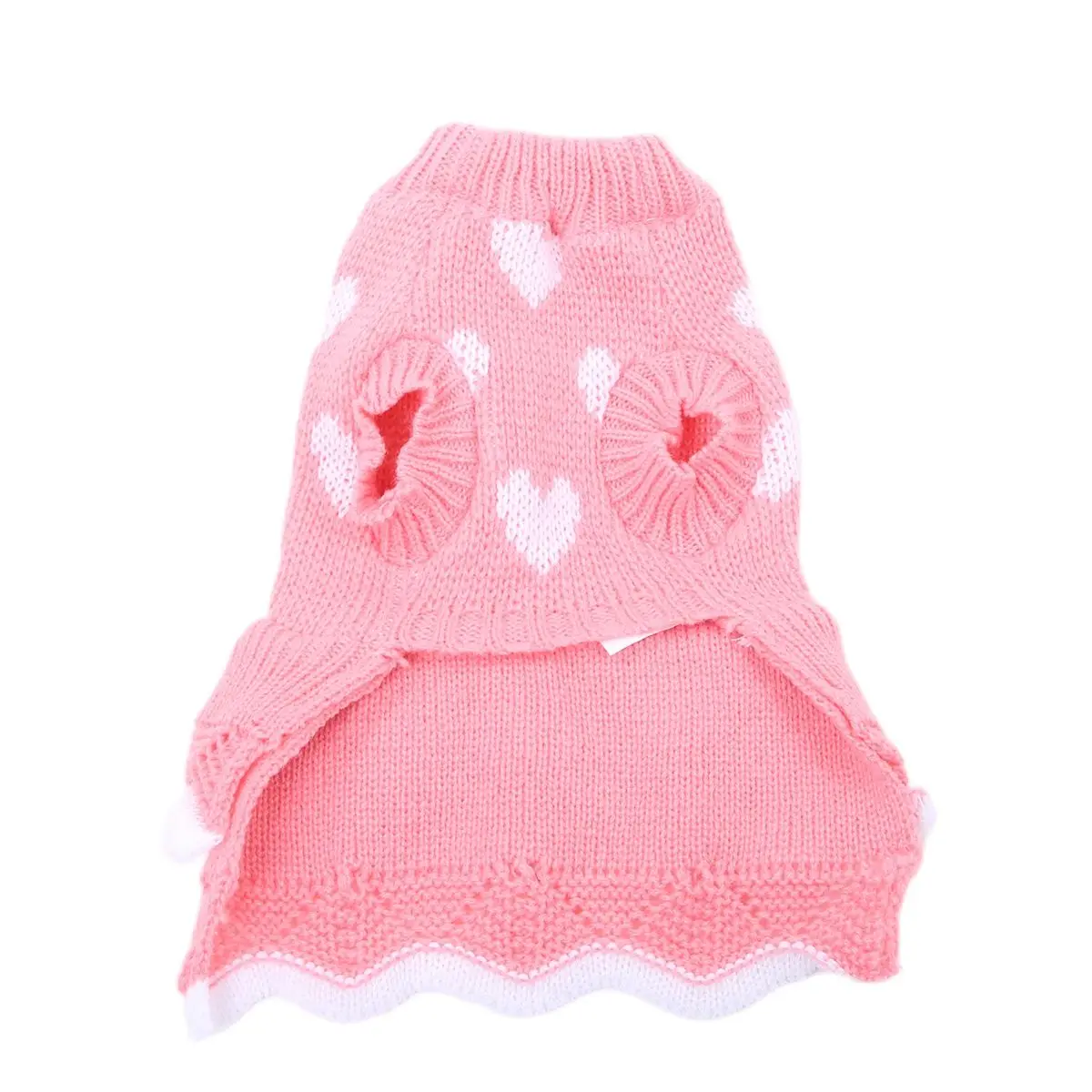 Dog Cat Sweater Dress Hearts Design Pet Puppy Jumper Autumn/Winter Clothes