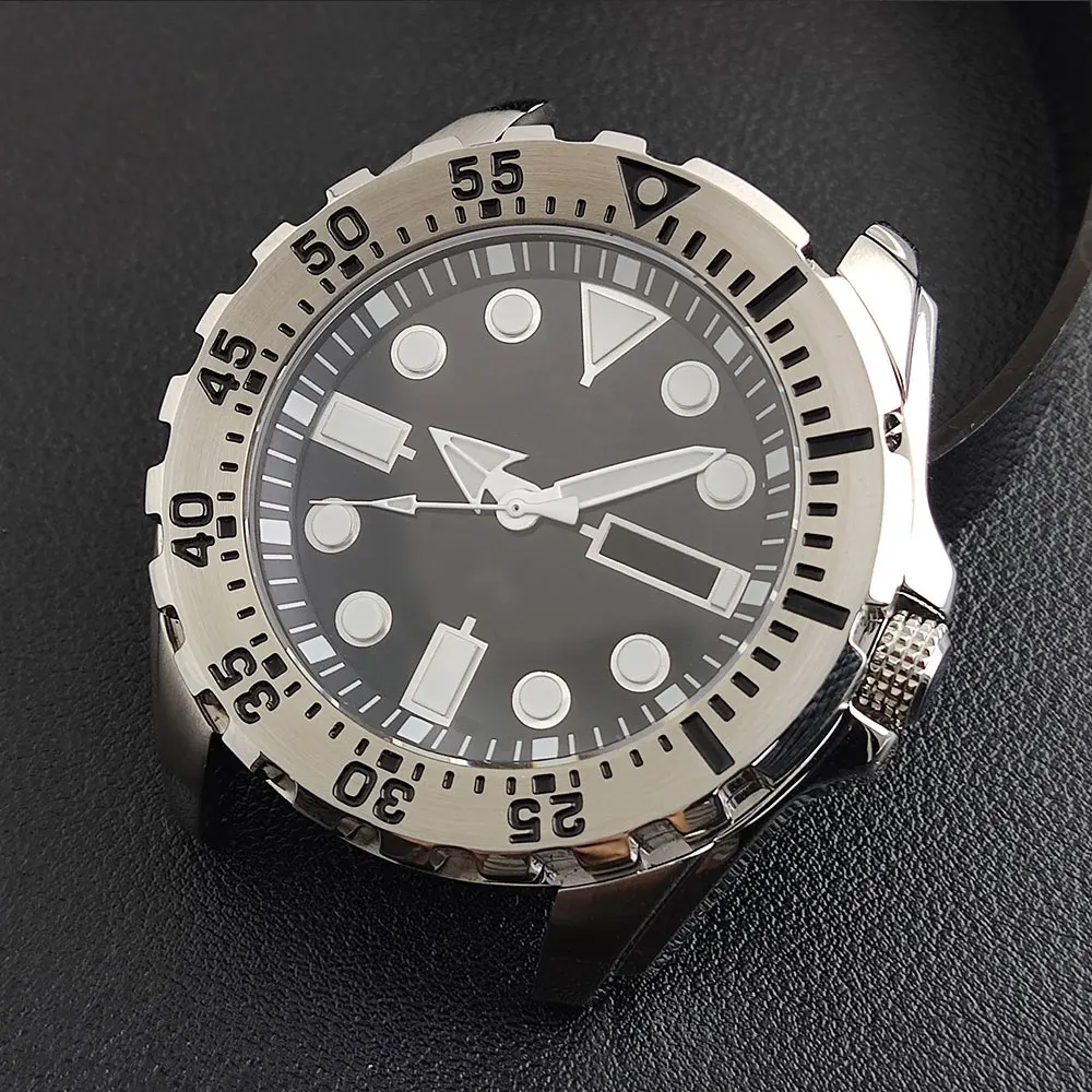 nh35 case 44mm case watch men\'s steel case FIT NH36 movement case watch accessories stainless steel case dial SRP559J1 605J2