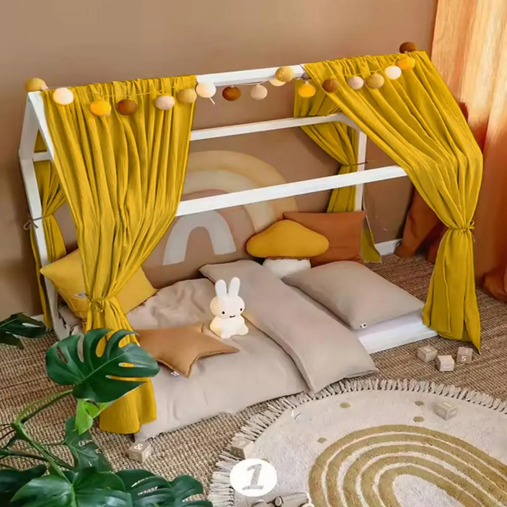 

Decorative Soft Mosquito Net Kids Bed Canopy Bedroom Decor Cotton Bed Scarf Drape for Nursery Children's Room Decoration