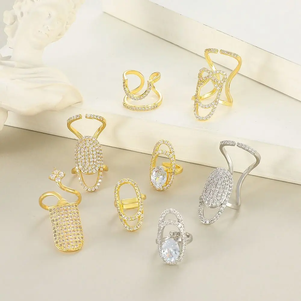 Trendy Schädel Augen Maniküre Ring Silber Gold Herz Nagel Ring Kristall Joint Ring Schmetterling Nail art Ring Mädchen