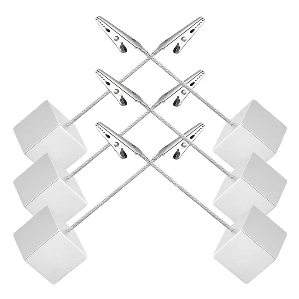 

10 Square Note Clips Paper Holder Cube Base Clip Photo Stand Memo Display Table Number Business Card Silver Resin