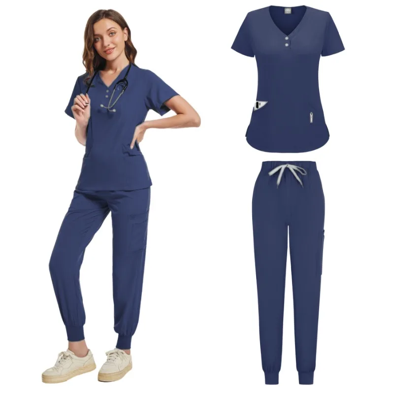Nurse Scrubs Women Clinical Uniforms Nursing Clothes Doctor Costume Nursing Scrub Sets Dentist Work Wear Short Sleeve Tops Pants