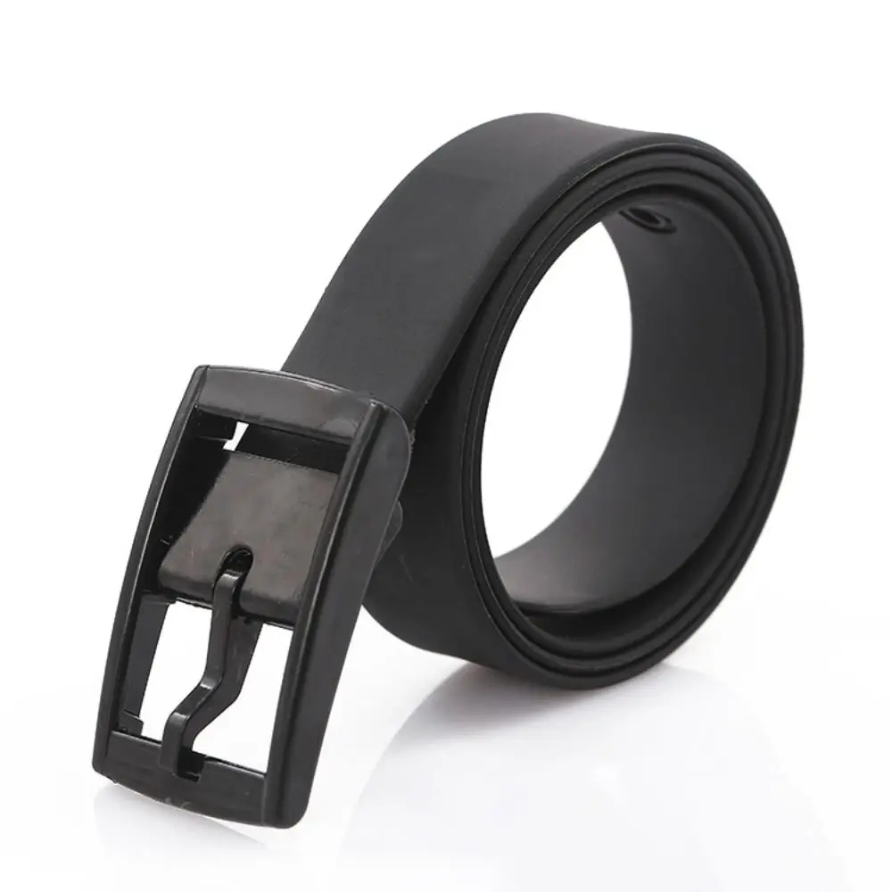 Women Man Unisex Luxury Brand Design Silicone Belt Couple Casual Square Pin Buckle Belt Waist Band